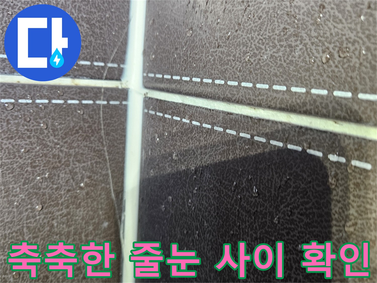타일-줄눈-사이의-습윤한-상태-사진