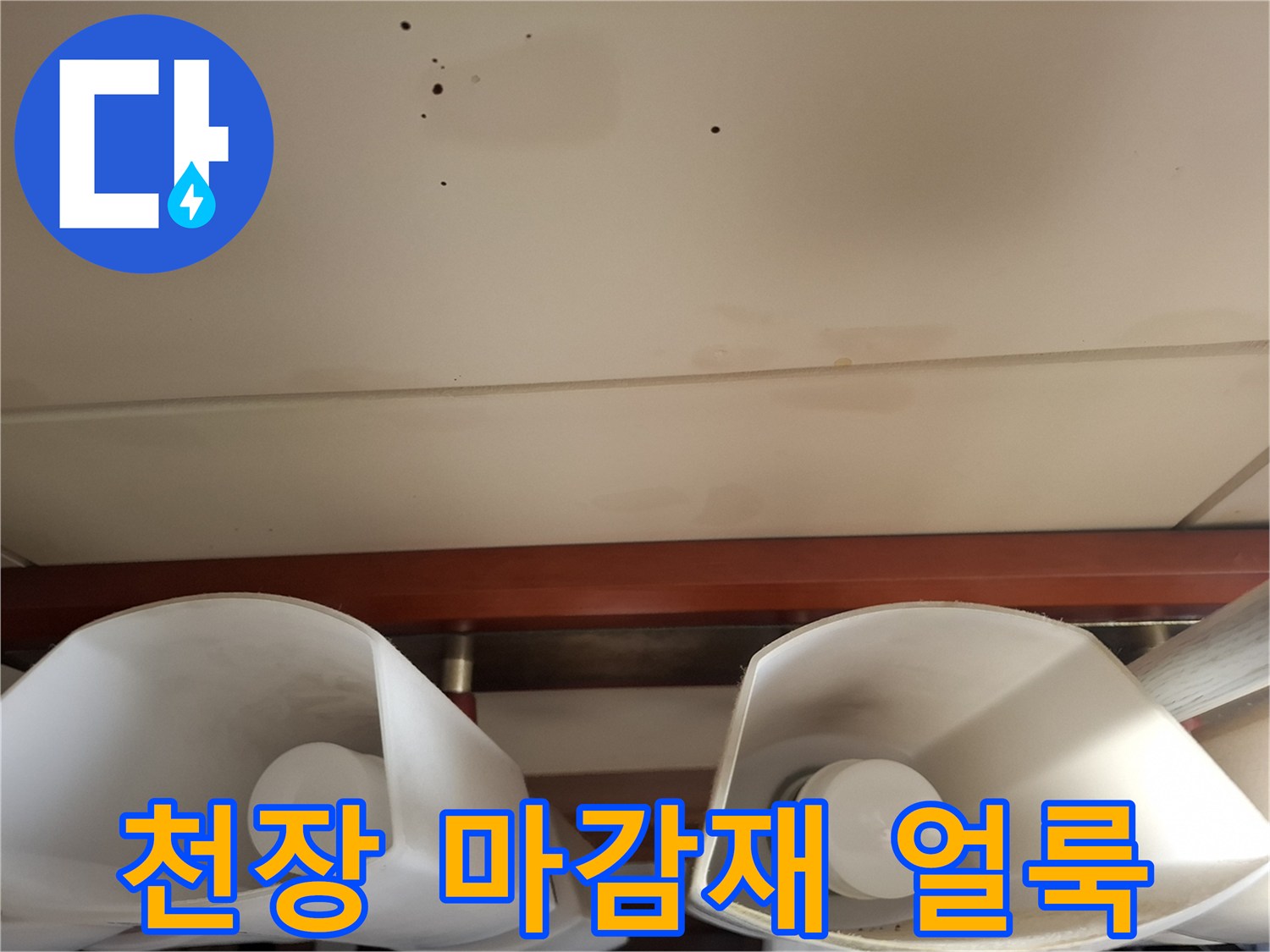 천장-표면에-발생한-어두운색의-습기-자국