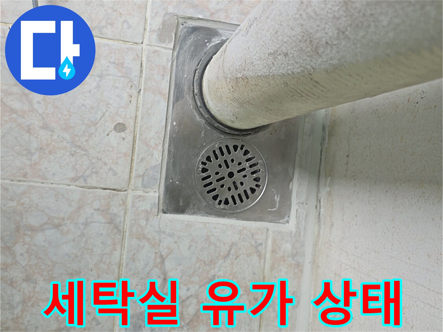 배수구-유가-주변-타일-틈새-점검-중