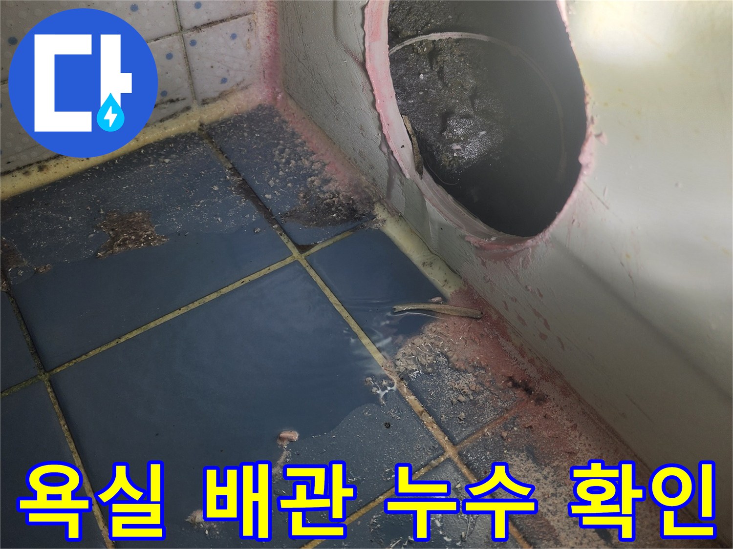 오래된 욕조 아래-숨겨진 누수 지점-찾아내기 위해-진행된 작업-오염물질 발견