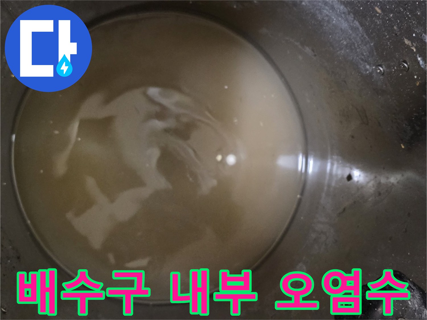 배수관-내부에-고인-탁한-물