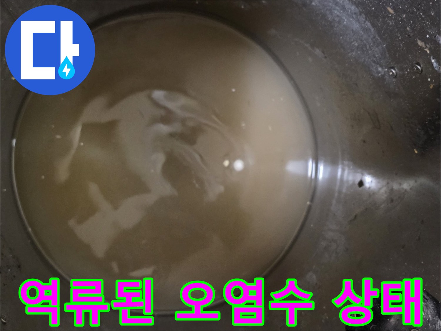 하수구-주변에-역류하여-고여있는-탁한-액체