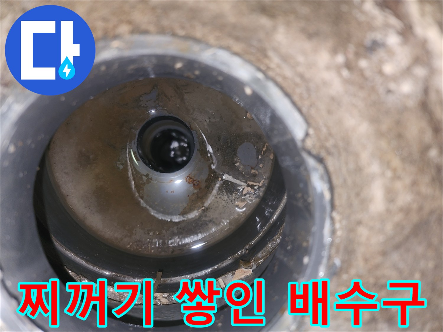 배수구-입구의-오염된-이물질-상태