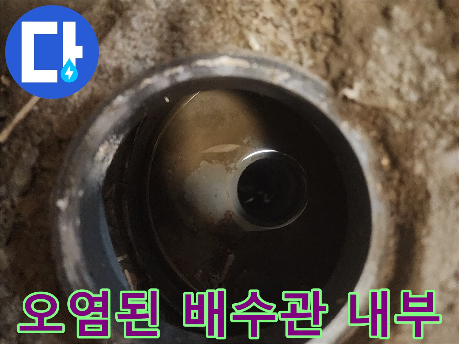 이물질과-물이-섞인-배수구-입구