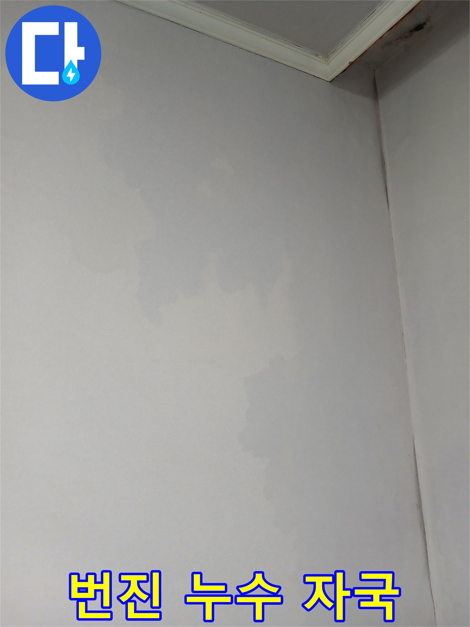 벽면-상단부-물스며듬-자국