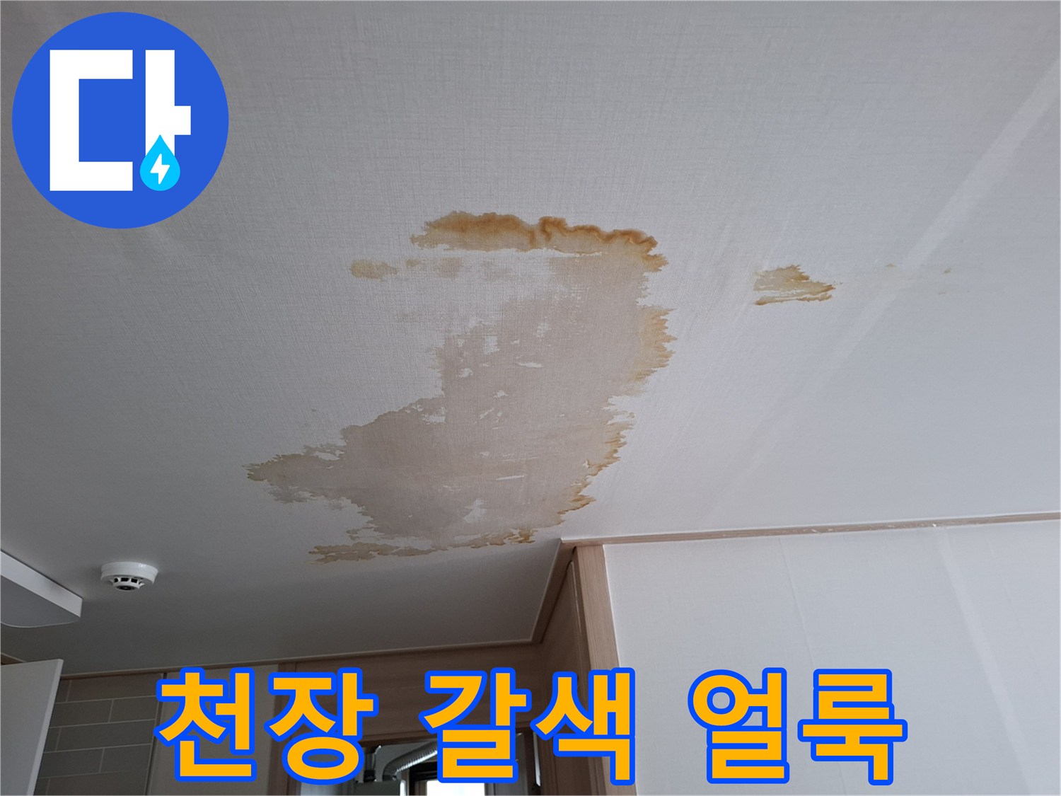 천장-벽지에-번진-갈색-누수-흔적