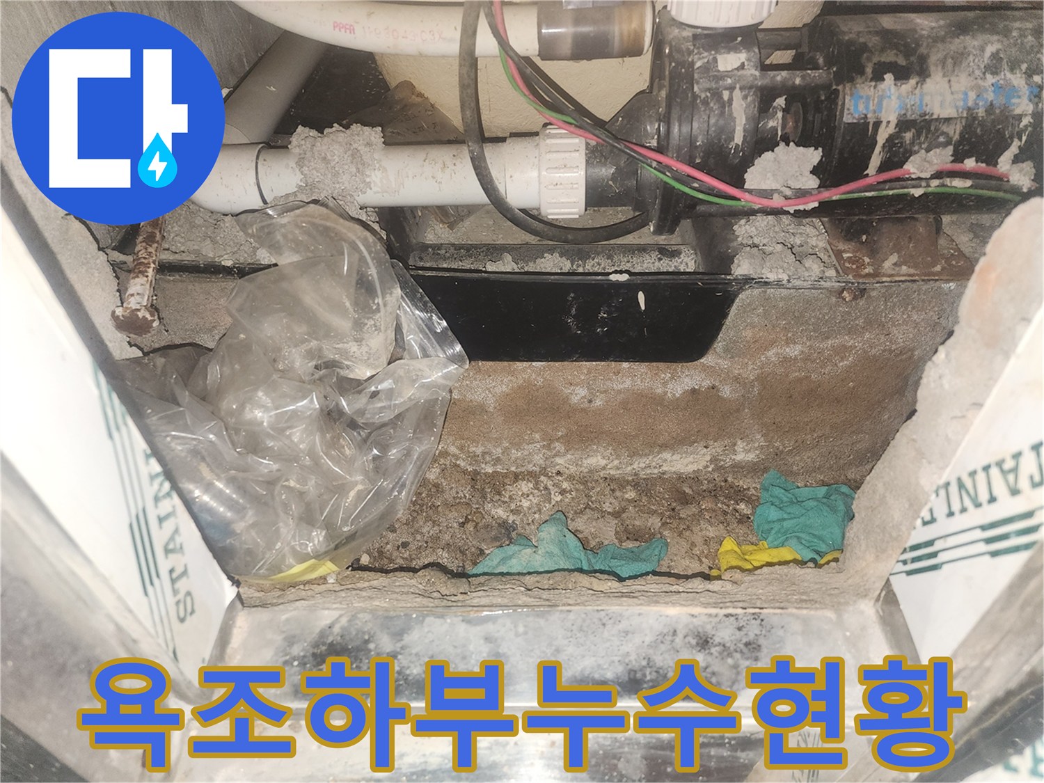 물이-고인-상태의-욕조-내부-배관-구조