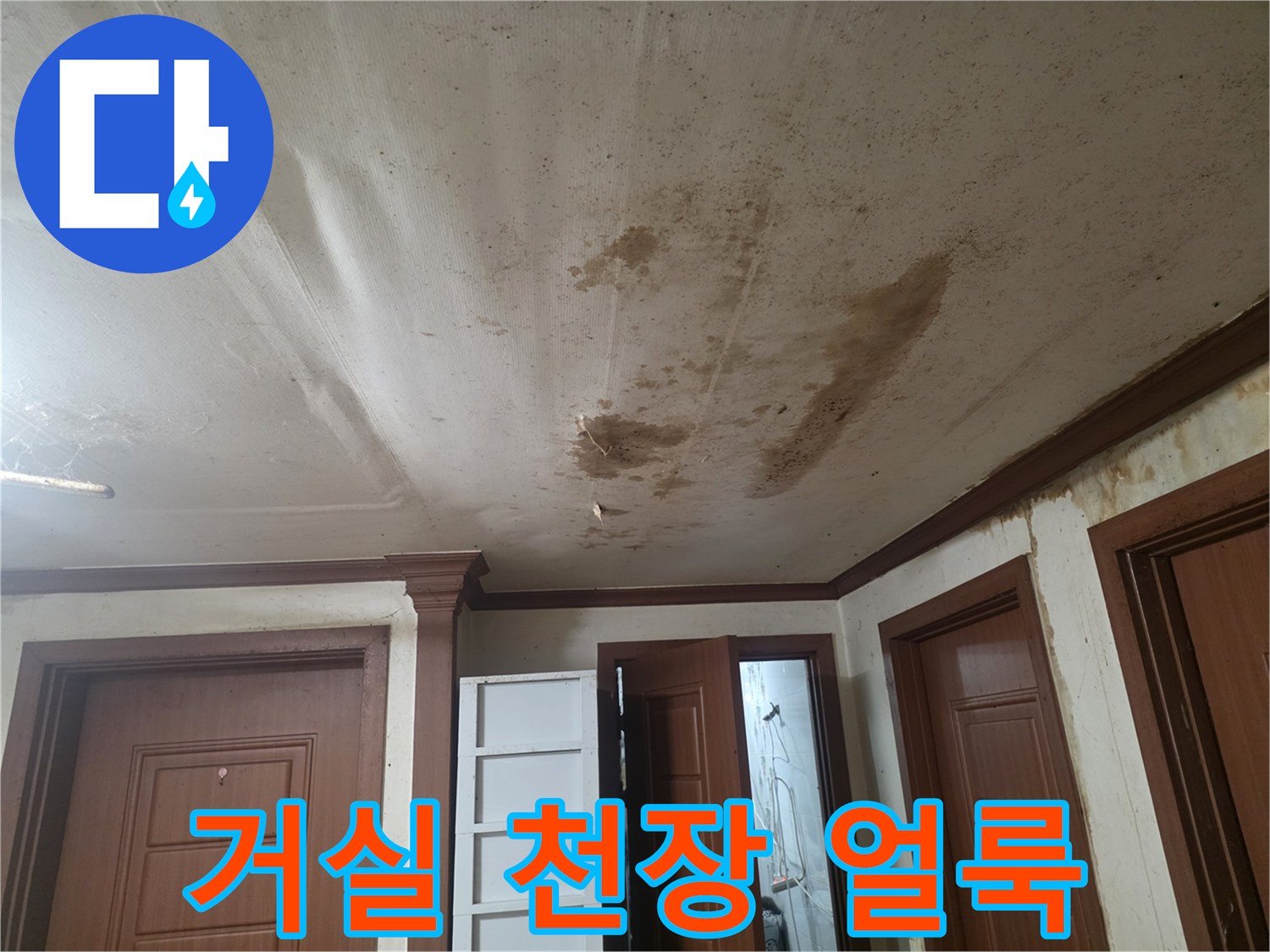 부천 오정구 거실-천장 물샘 흔적 사진