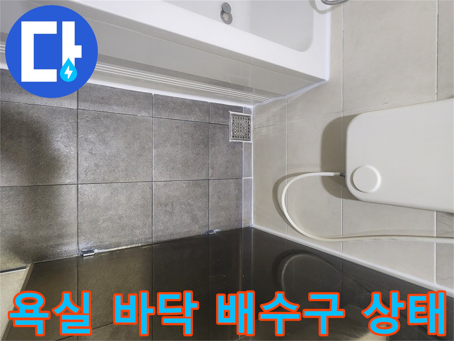 분당 아파트 화장실 - 배수구 유가 주변 타일 상태