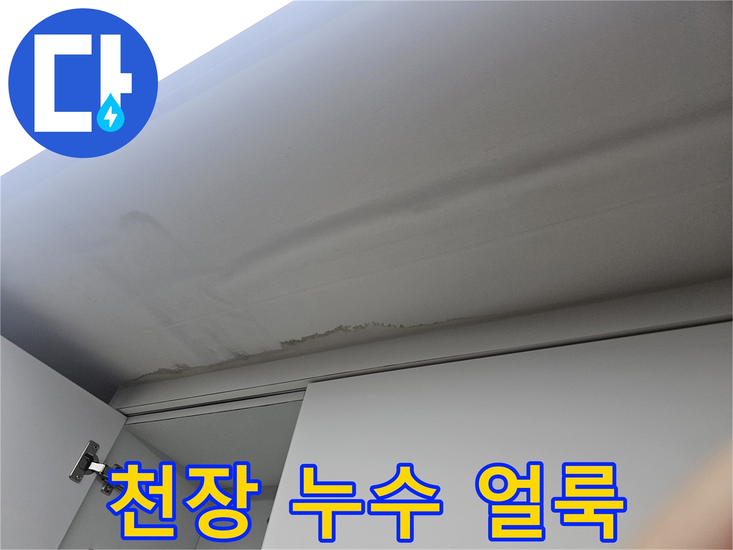 천장-표면에-번진-어두운색의-물자국