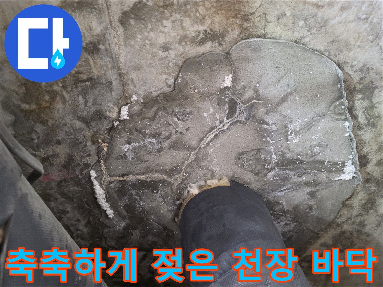 습기로-인해-얼룩진-화장실-천장-슬라브
