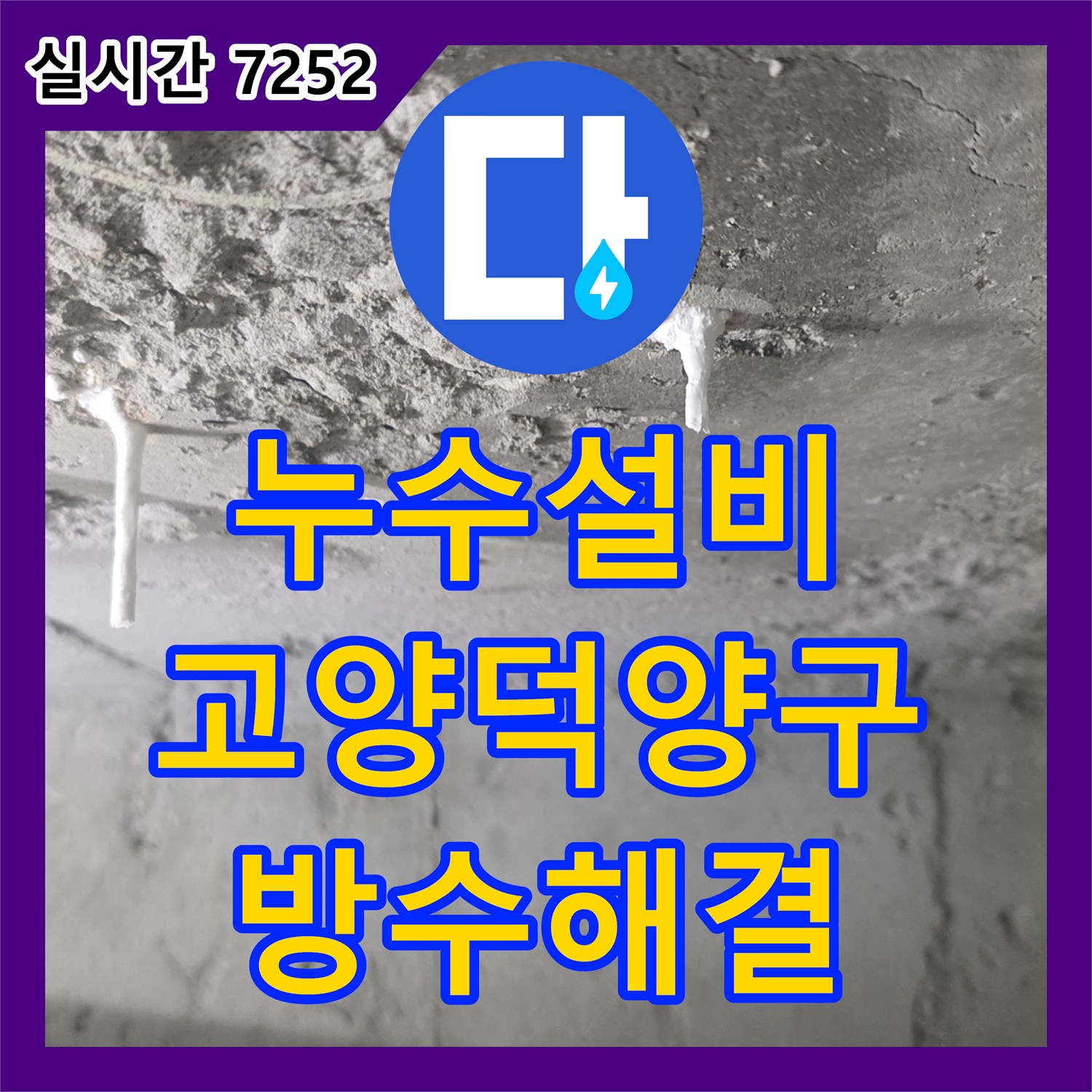 누수설비 화장실 천장 콘크리트 백화 현상을 추적하여 누수 지점을 찾아낸 경기 고양시 덕양구 작업