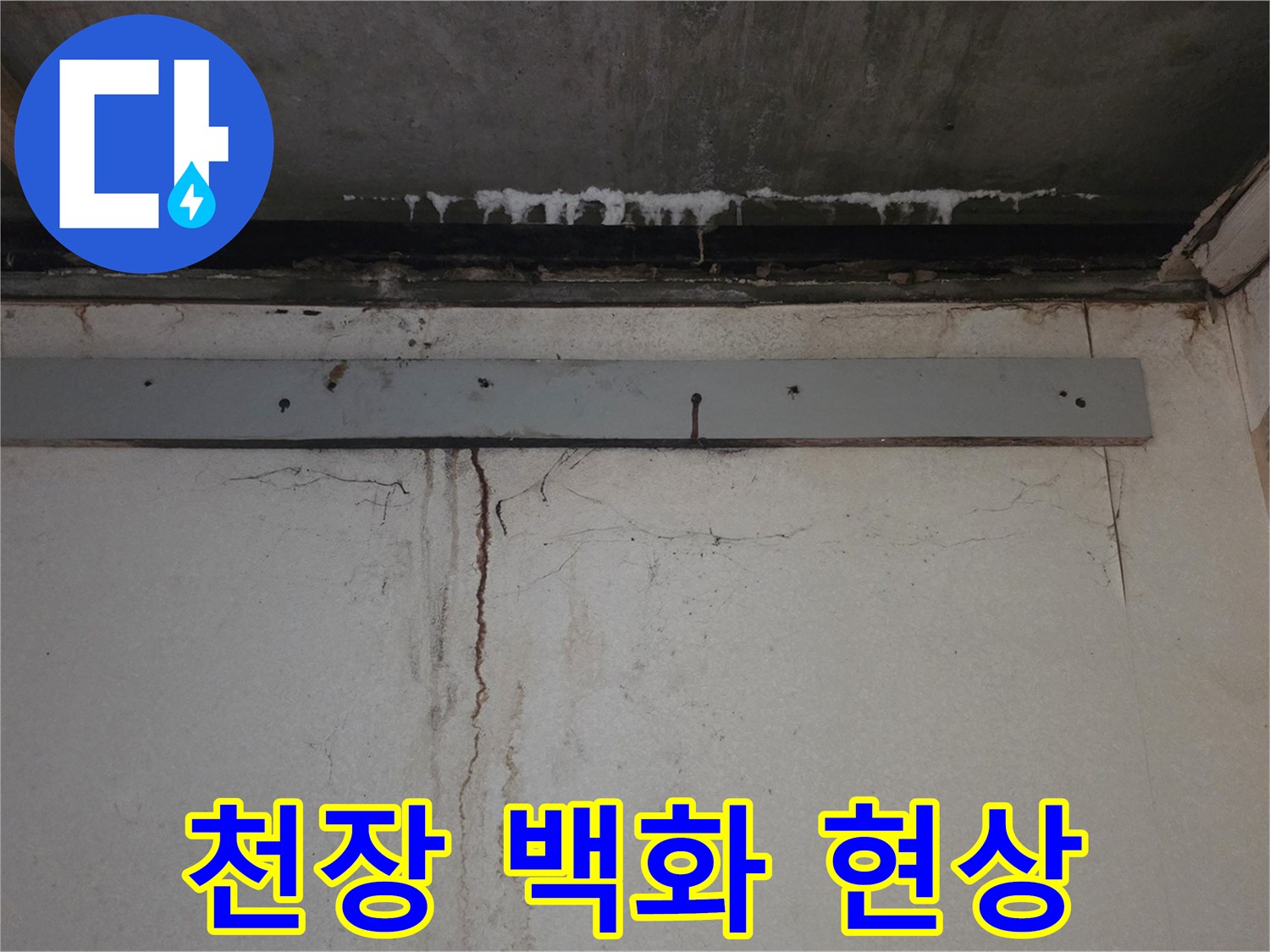 화장실 천장 슬라브-석회물 고드름 현상