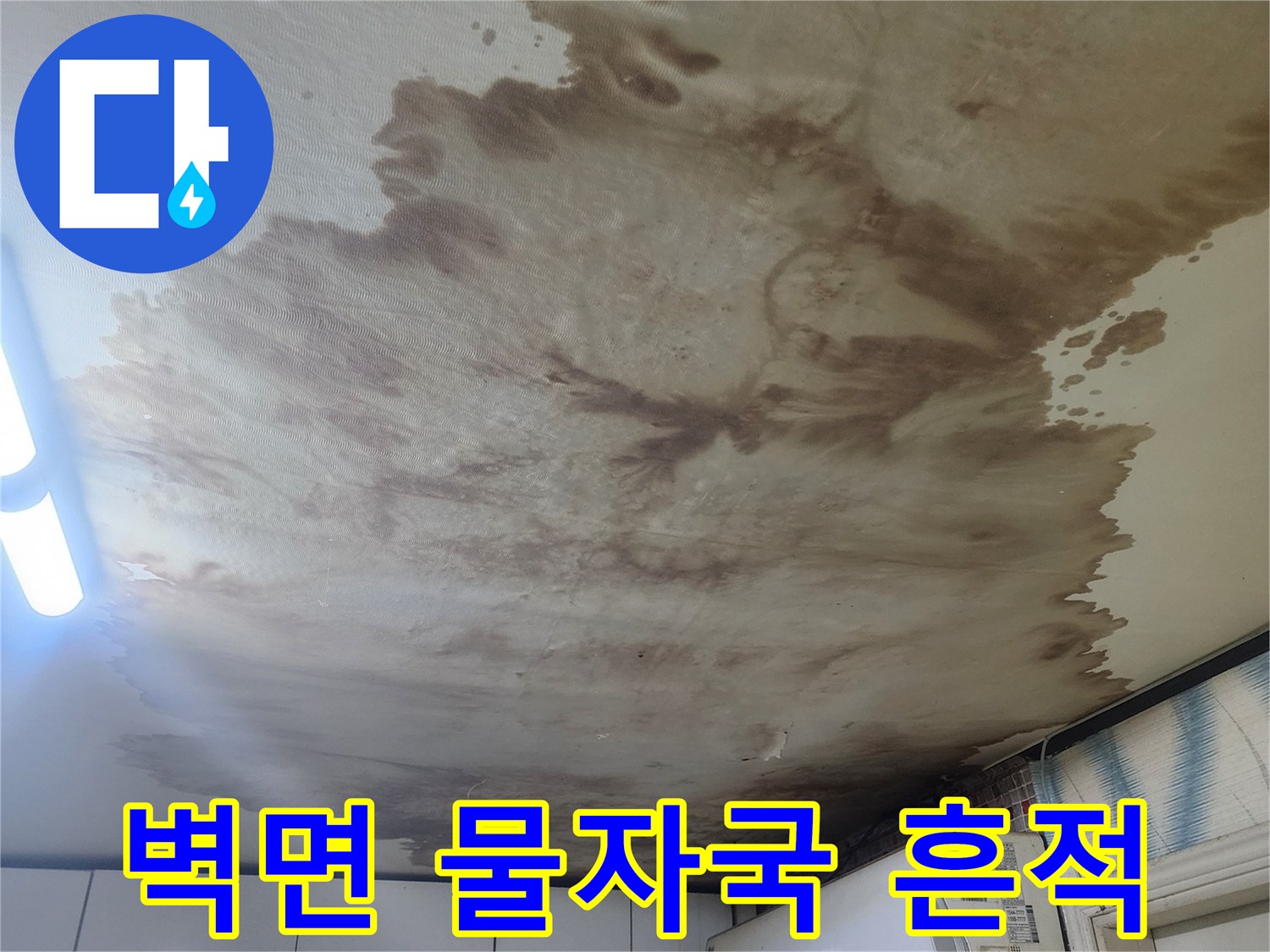 양천구 주택-벽면에 넓게 퍼진 누수 얼룩 사진