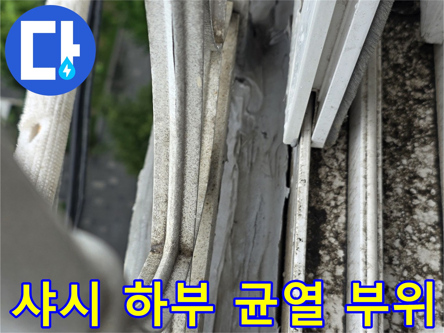 창문-프레임-실리콘-틈새-발견