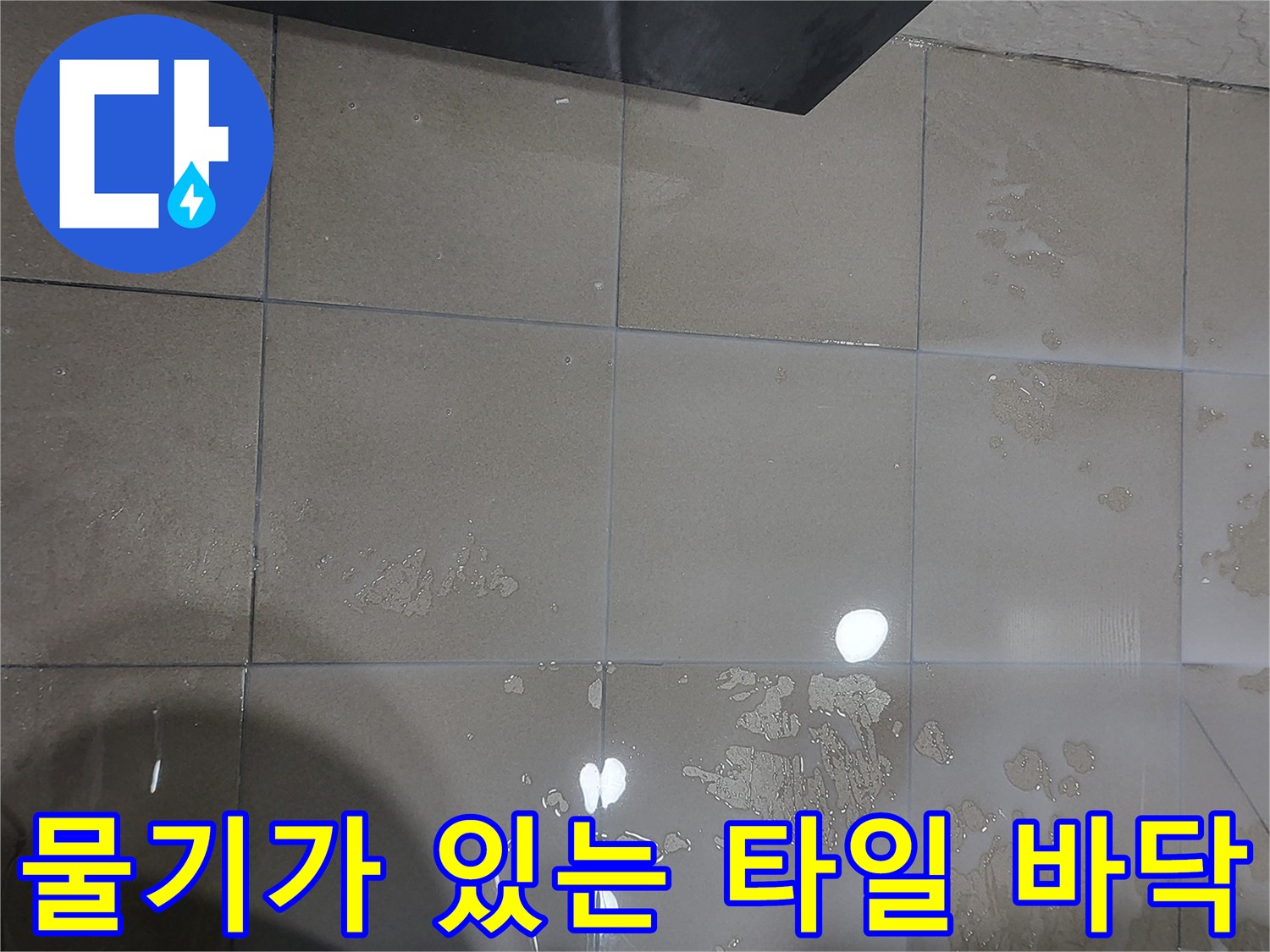 젖어있는 욕실 타일 면 - 누수 지점 정밀 조사