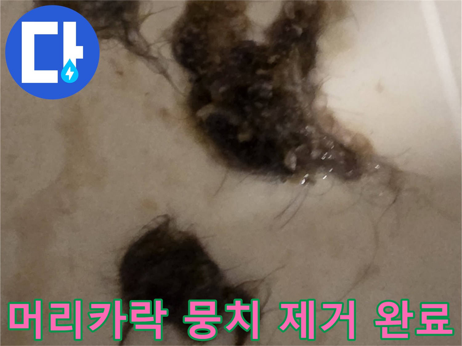 배관-청소-후-나온-머리카락-및-오물