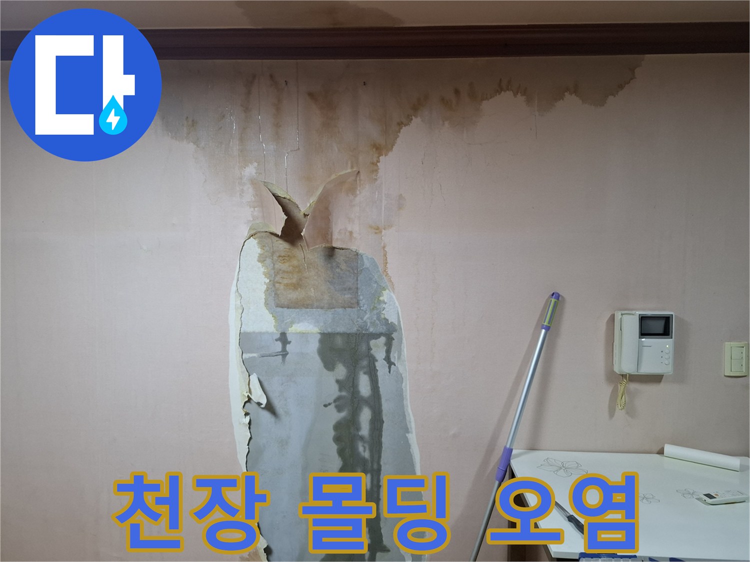 천장-몰딩-주변-갈색-물자국-및-습기