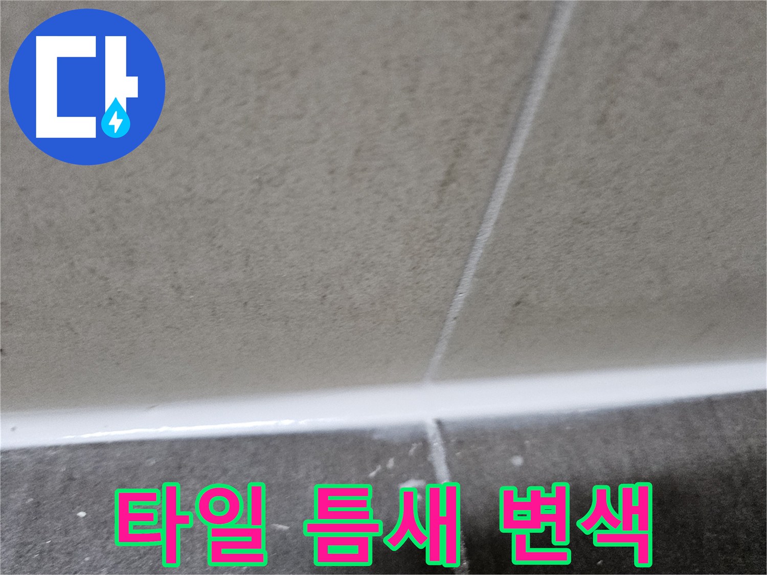 습기로-어둡게-변한-타일-경계선