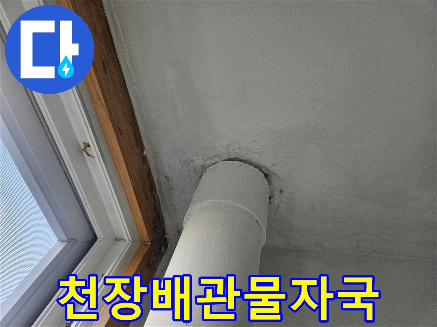 세탁실-천장-배관-및-창틀-프레임-습기-상태