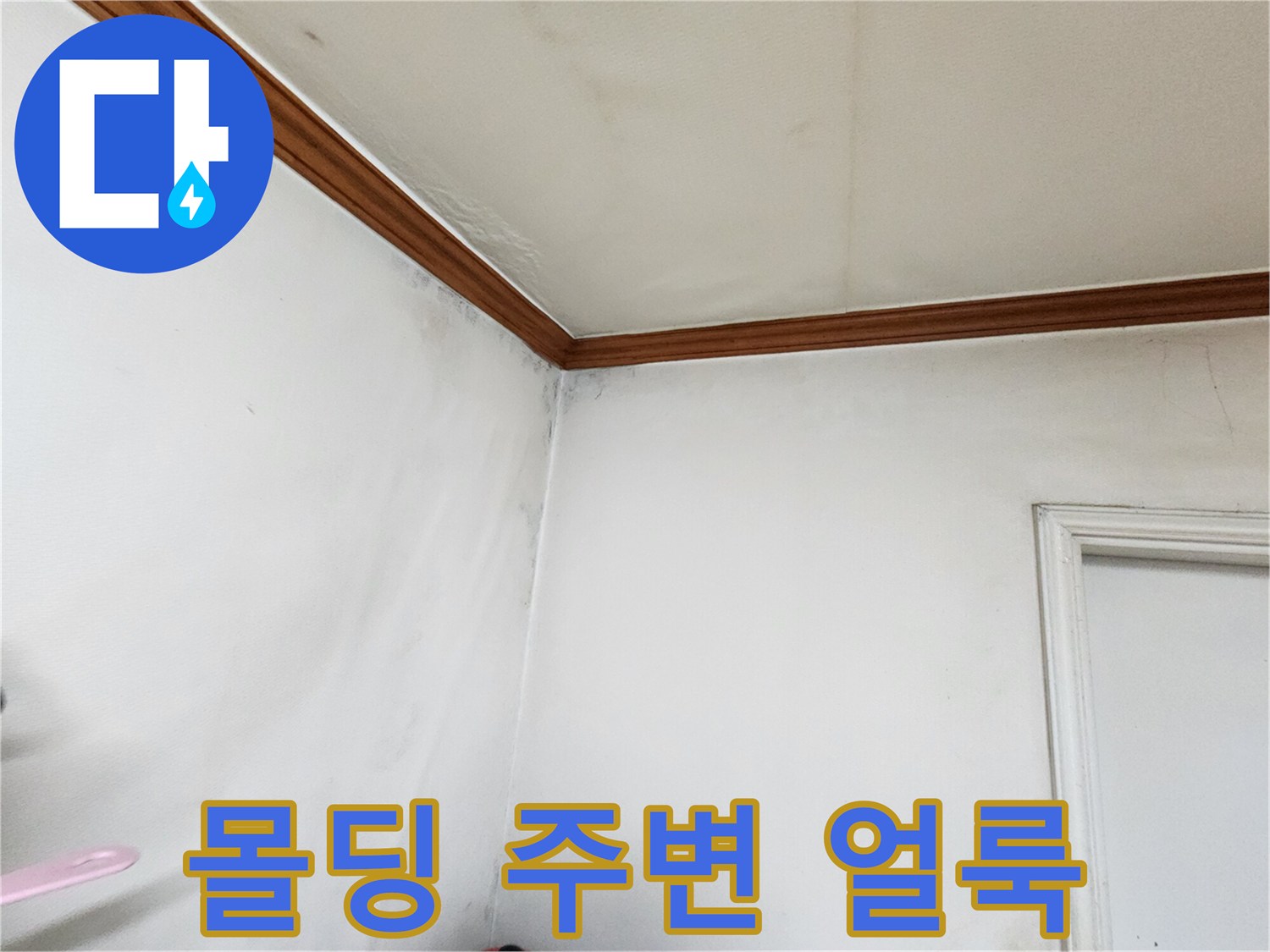 천장-접합부-벽지-변색-상태-촬영