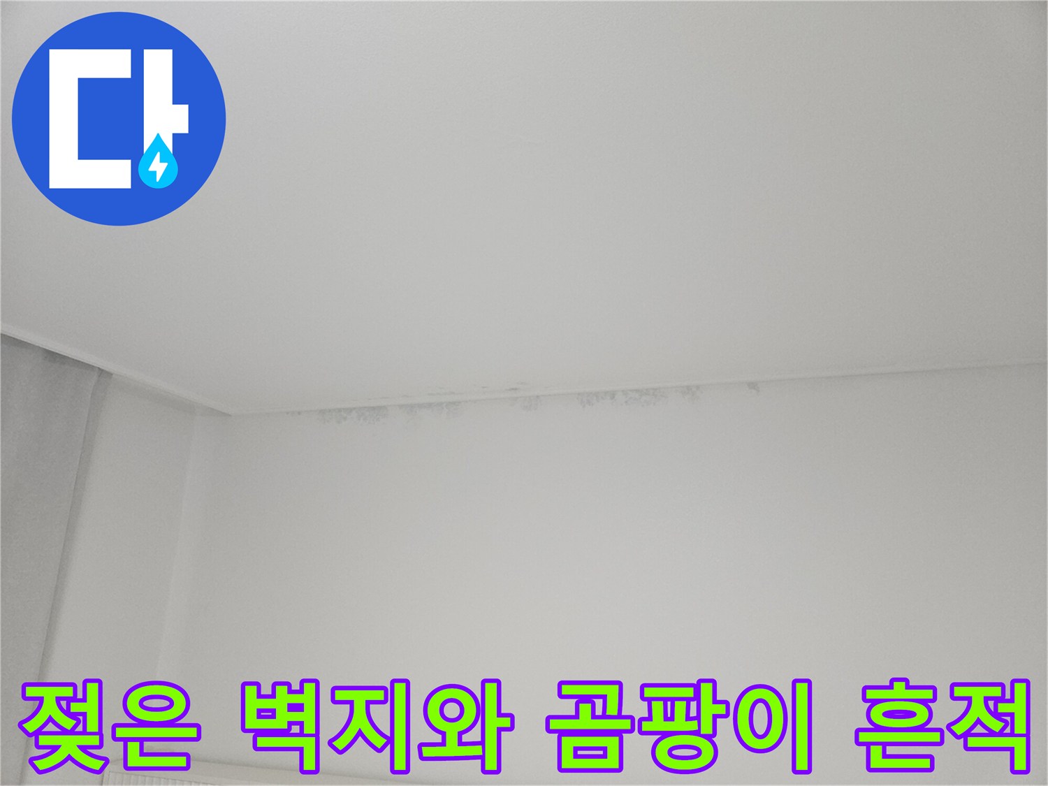 습기로-젖어있는-천장-벽지-및-곰팡이