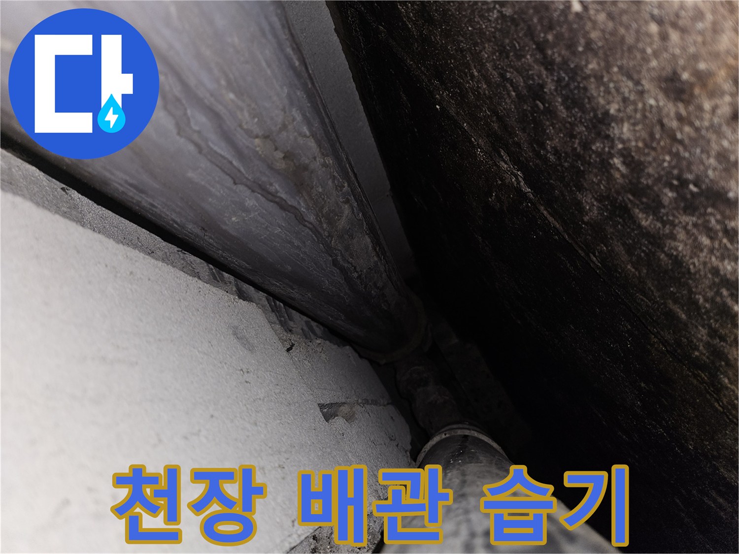 화장실-천장-배관-주변의-습기와-물기-상태
