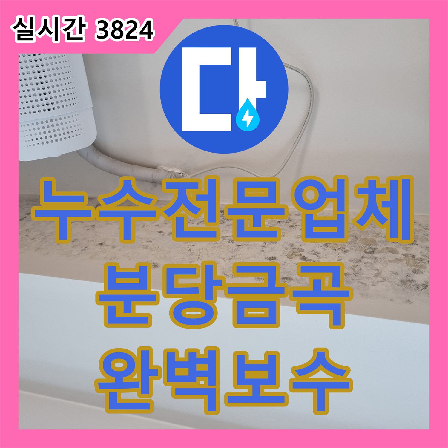 누수전문업체 타 업체가 실패한 반복적인 천장 누수를 정밀하게 해결한 성남시 분당구 금곡동 현장