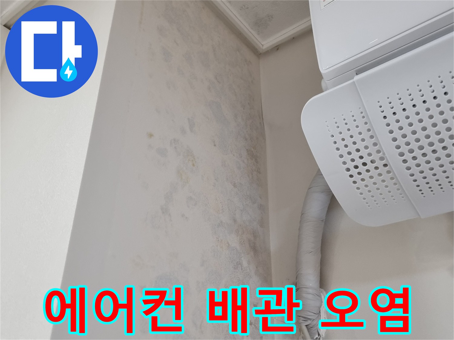 에어컨 실내기 하단-벽면 곰팡이 상태