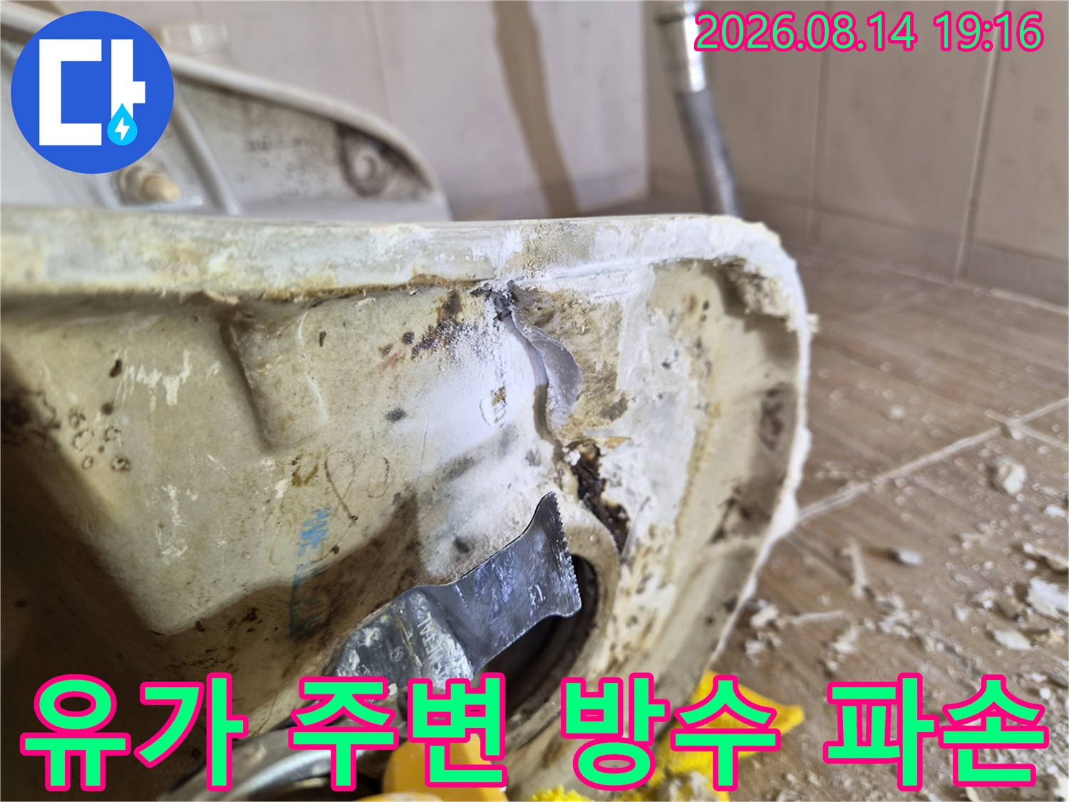 미아동 현장-습기가 가득한 배수구 유가 근처 부위