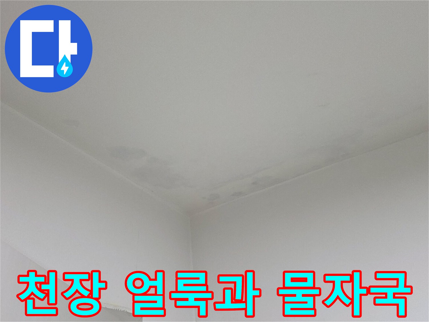 남양주 다산동 현장의-천장 도배지 얼룩 상태