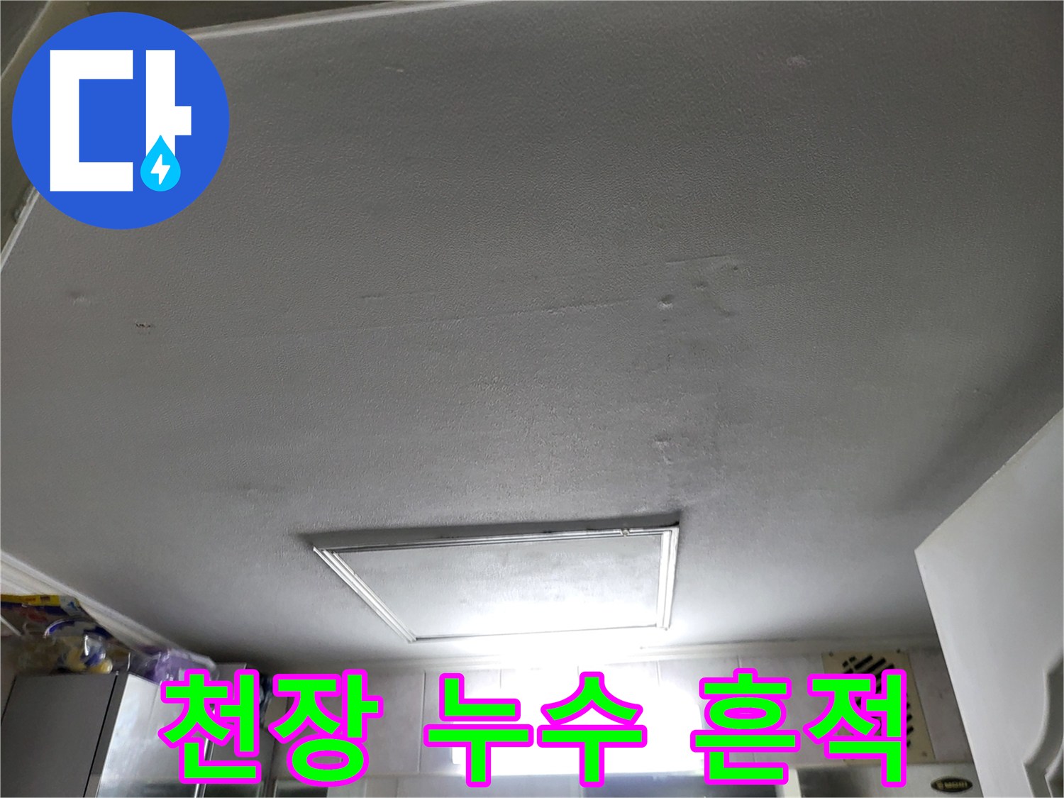 일산동구 화장실-천장 판넬의 젖은 부위