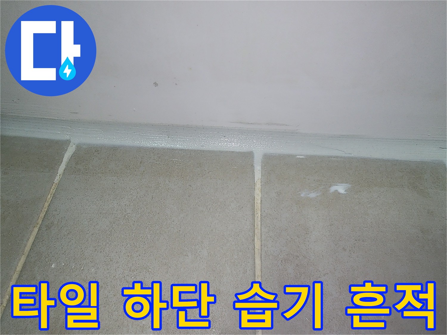 욕실 타일-벽면 경계의 습기 침투 부위